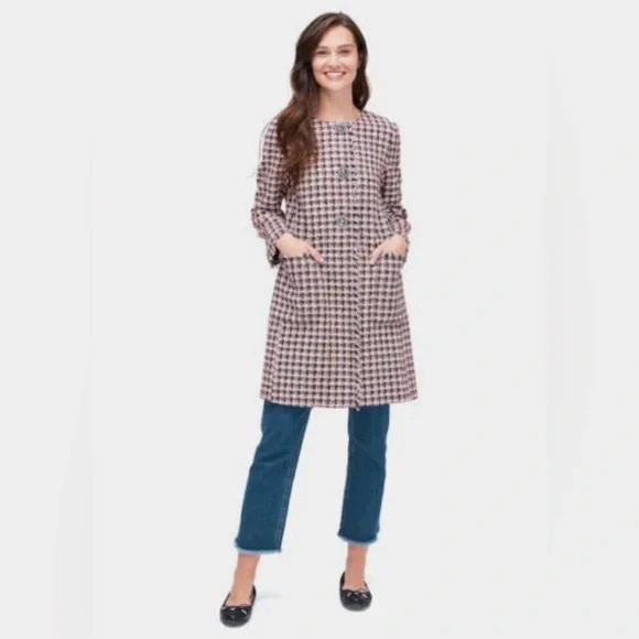 Kate Spade New York Enchanted Tweed Coat Size Large EUC - Picture 2 of 12